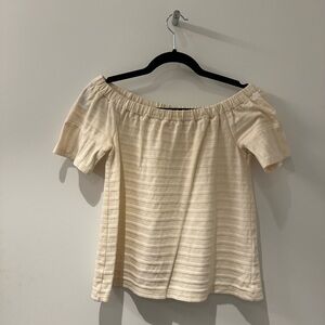 Madewell Cream Off-Shoulder Blouse